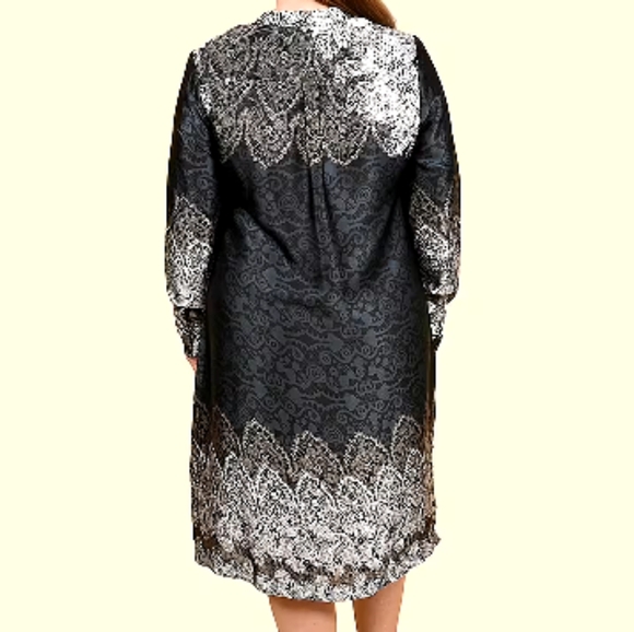 Floral Pattern Silky Tunic/Dress - Picture 6 of 10